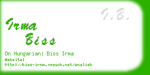 irma biss business card